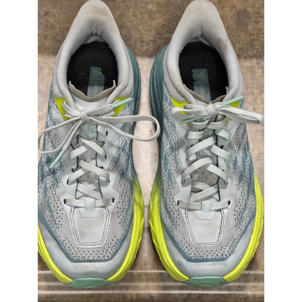 Hoka Speedgoat 5 Trail Running Shoes Womens 7 Blue Yellow Vibram Gropcore